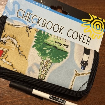 Broad Bay Cotton Outerbanks NC Lighthouse Checkbook Cover, Pen, Gift, NIP NWT
