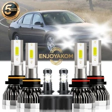 Combo LED Headlight Hi/Low&Fog Light Bulbs Kit For Chevrolet Impala 2000-2005