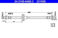 Vorderachse ATE 24.5169-0480.3 Bremsschlauch FüR BMW