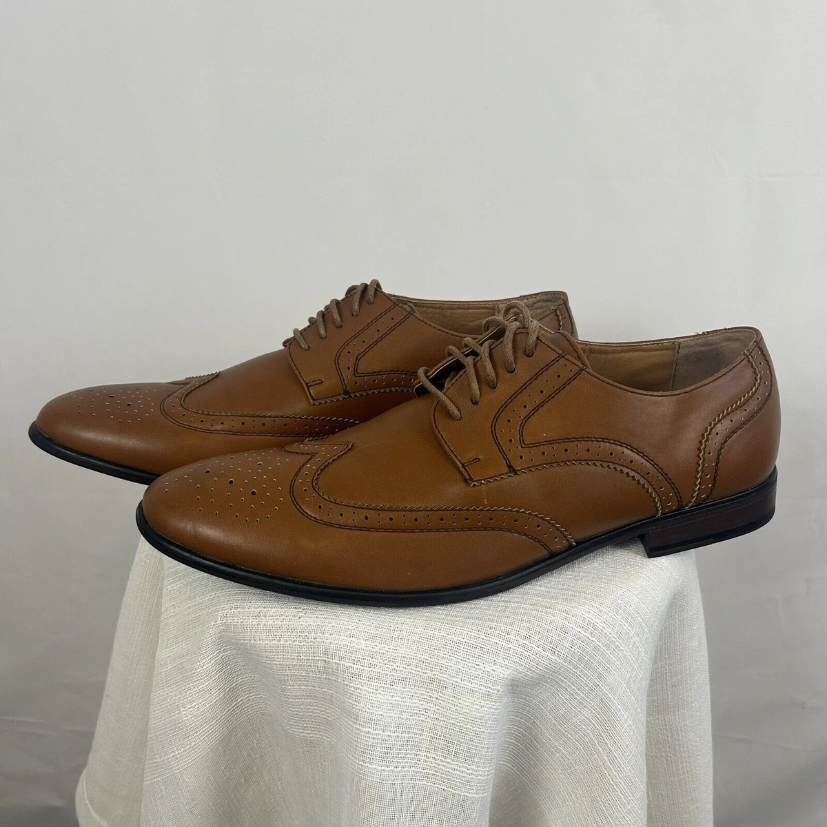Perry Ellis Men’s Classic Oxford Wingtips Dress Casual Brown Shoes! Size 10! Perry Ellis Men main image 4