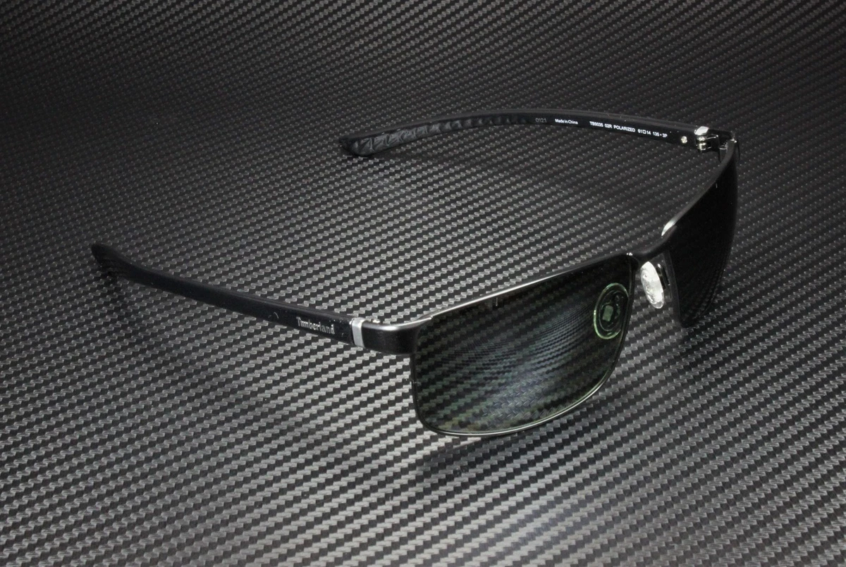 Timberland TB9035 02R Matte Black Green Polarized Metal 61 mm Men's Sunglasses