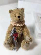 Deb Canham Old Friends Old Mattie Bear w/ Penguin 184 Signed 1997 3" Box