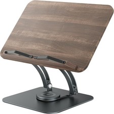 Tounee Book Stand for Reading, Adjustable Holder with 360  Swivel Black