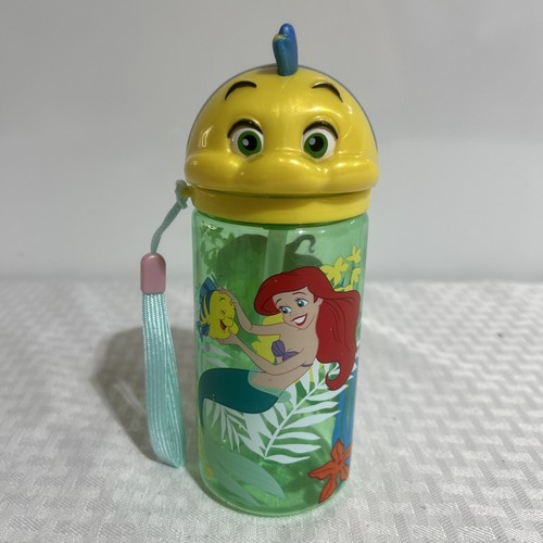 Disney Ariel And Flounder Sea The World Toddler Drink Bottle 6.5” Tall PREOWNED