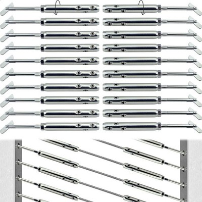 Swageless Tensioners for Metal Posts Cable Railing Hardware Kit, for 3/16 Sta...