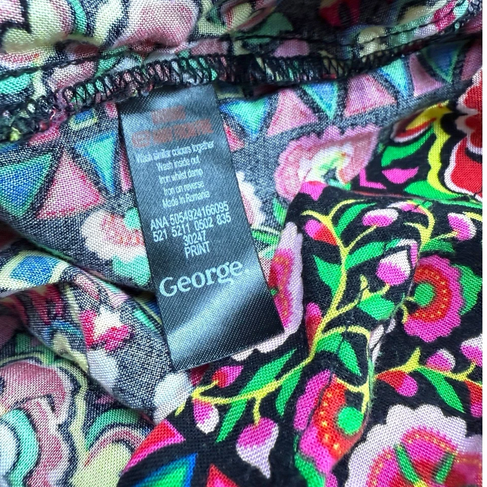 Pantalones Cortos Florales George Cintura Alta Pierna Ancha Multicolor Para Mujer Reino Unido Talla 16 Verano Foto 4 de 4