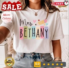 Personalized Teacher Shirt, Custom Name Teacher Shirt, Retro Teacher Shirt, T...