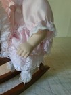 Vintage Porcelain Doll On Wooden Rocking Horse. 14" Tall. Perfect Condition — photo 4