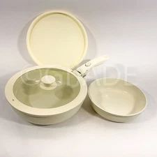 Authentic kitchen Ceramic 8" Frypan & 3.5-Qt Saute Pan Non Stick Detachable Hand