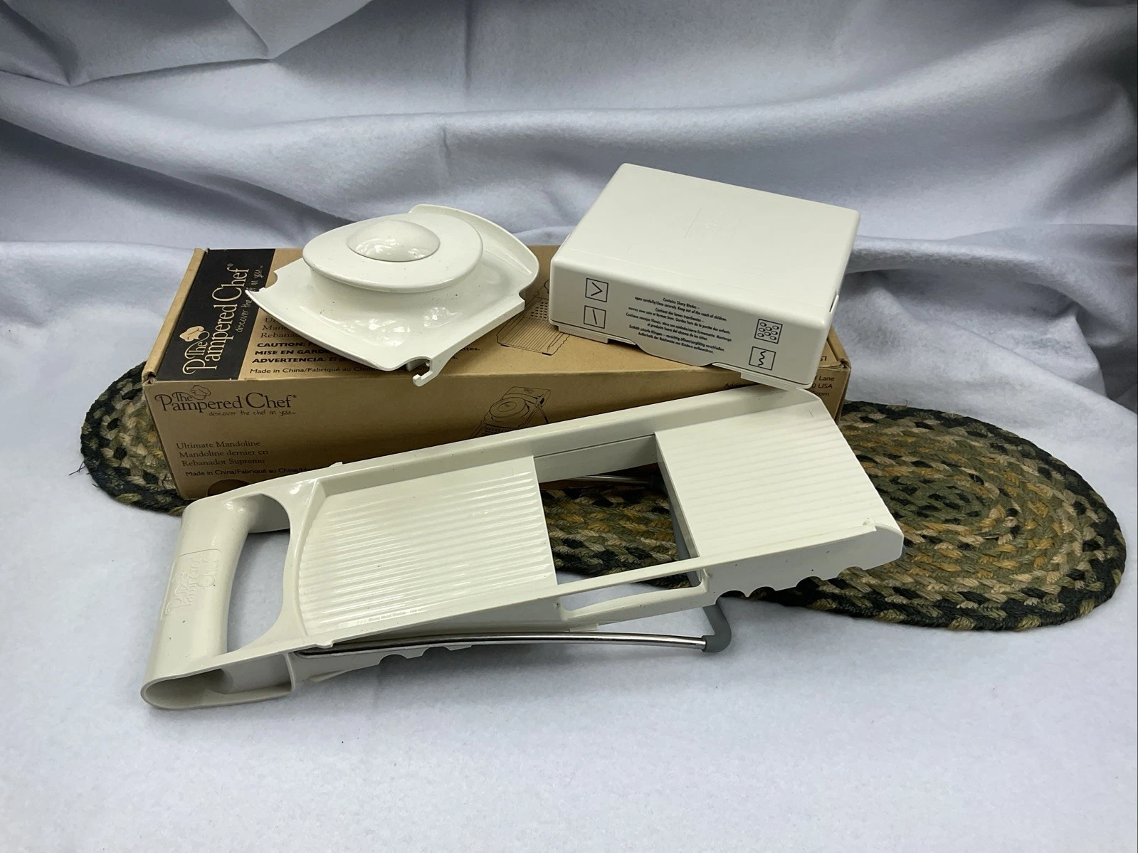 Pampered Chef Ultimate Mandoline Slices & Grates 4 Blade Set IOB