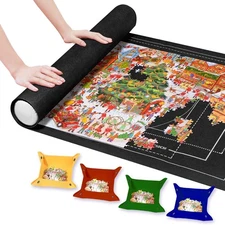 2000pcs Puzzle Mat Roll Up| Jigsaw Puzzle Mat Roll Up| Roll-Up Save Pad Trays fo