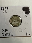 1877 CC Seated Liberty Silver Dime 10C Carson City XF Details