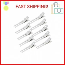 50pcs Hairdressing Double Prong Curl Clips, Wobe 1.8" Setting Section Hair Clips