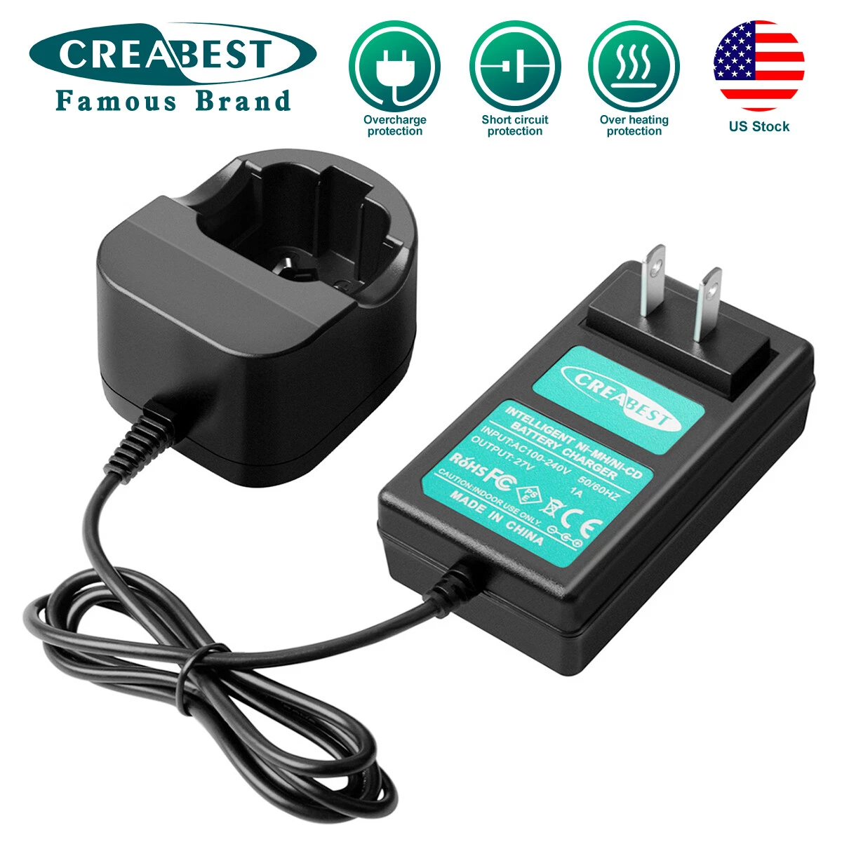 Charger For 4.8V 7.2V Dremel 757 01 7700 01 7700 02 755 01 750 02