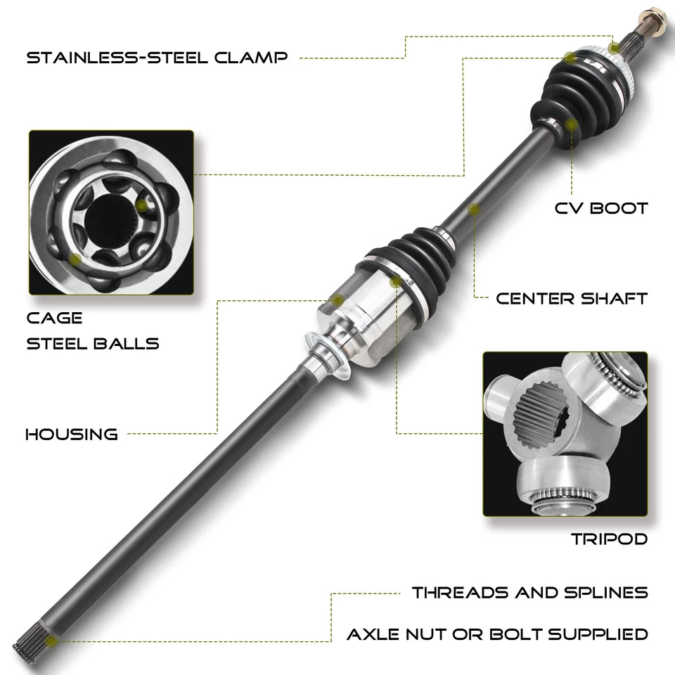 Ось CV в сборе для Volvo C70 01-04 S70 V70 99-00 с турбонаддувом передняя правая сторона - Изображение 3 из 4