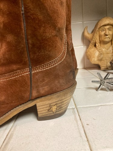Wolverine 1974 Red Suede Cowboy Boot Women’s Sz 7.5 M Made in USA - Picture 14 of 23