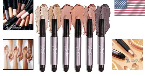 Highly Pigmented Crème-to-Powder Eyeshadow Set with Mattes & Shimmers - 6pcs - Picture 2 of 12
