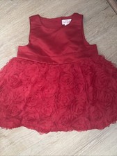Baby Girl Valentines Dress Size 6-9mo Red Rose Petals Tulle Fancy