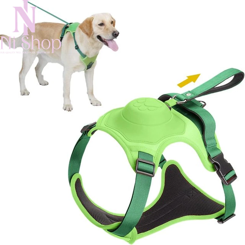 Dog Harness Retractable Leash Set Automatic Flexible Rope Anti-Twist Breathable