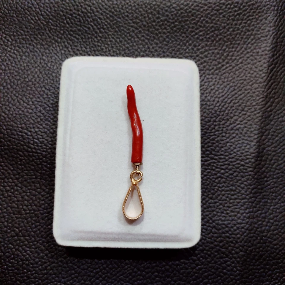 Colgante de cuerno de coral rojo con cuentas collar de coral natural colgante de arrecife de coral Foto 2 de 4