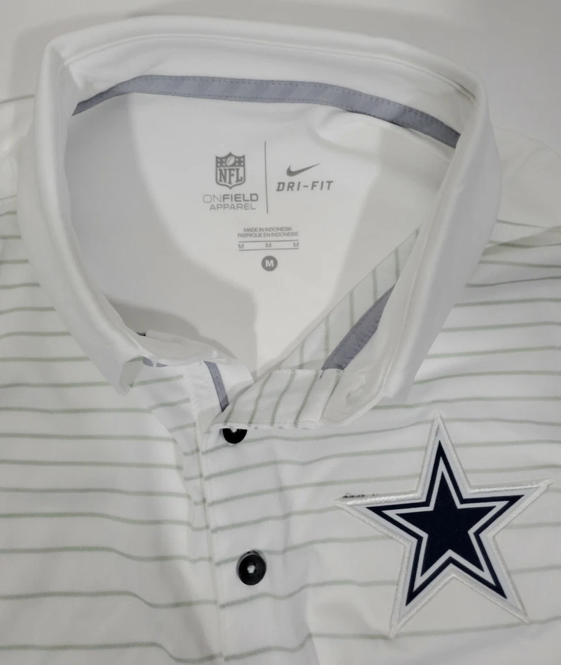 Nike Dallas Cowboys Temporada Temporada Rendimiento Dri-Fit Hombres Polo Blanco Talla M Foto 4 de 4