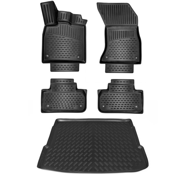 3D Gummimatten & Kofferraumwanne Set FüR Volkswagen Touareg Ab 2018 | Hoher Rand-image