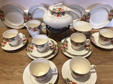 Antique Art Deco 1930s Crownford Burslem China Tea Set Cup Saucer Plate Teapot