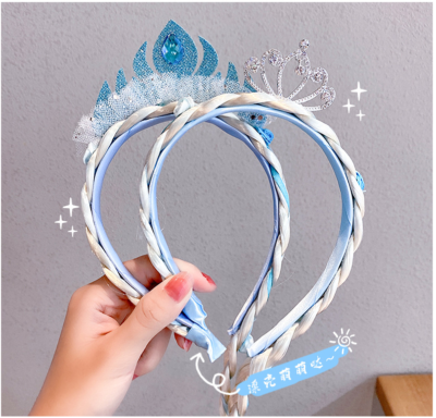 Frozen Prinzessin Perücke Mit Stirnband - Elsa Haarverlängerung Mit Zöpfen Für Mädchen