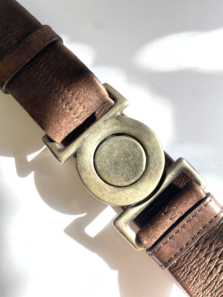 Jigsaw Wm’s Brown Leather Double Wrap Belt In Sz M Vintage Jigsaw Brown Leather Belt Women main image 4