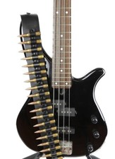 Black Leather .308 3" Bullet Guitar Strap Punk Rock Goth Metal Bass Grunge Club