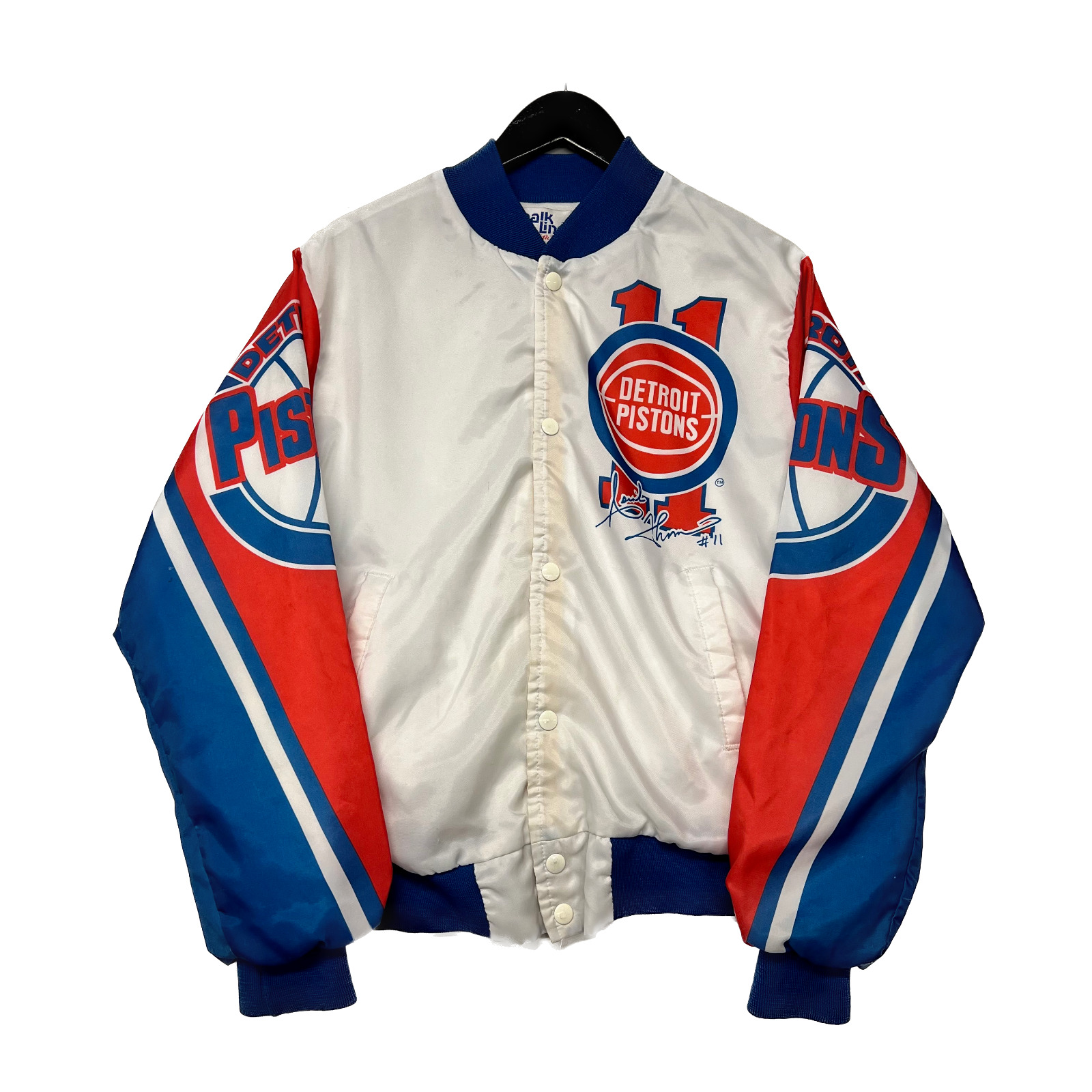 Vintage 90s NBA Detroit Pistons White Jacket Size… - image 2