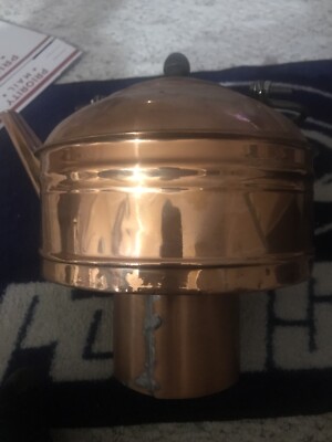 Vtg Large Heavy Copper Spout Tea Kettle 11810 Handle 7.5-8 Qt Pot Leg Antique