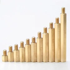 M3 M4 Hex Tapped Brass Copper Stand Off Screw Spacer Pillar Male-Female Threaded