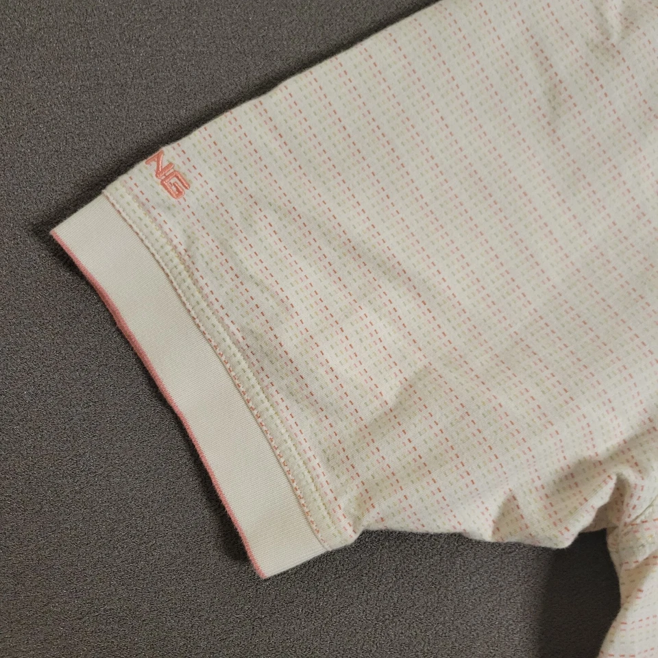 Polo de golf PING Collection para hombre talla grande rosa y crema 100 % algodón Pima Foto 3 de 4
