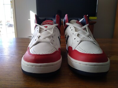 Converse Weapon 2003 White/Red/Navy Blue Basketball Shoes Size 9