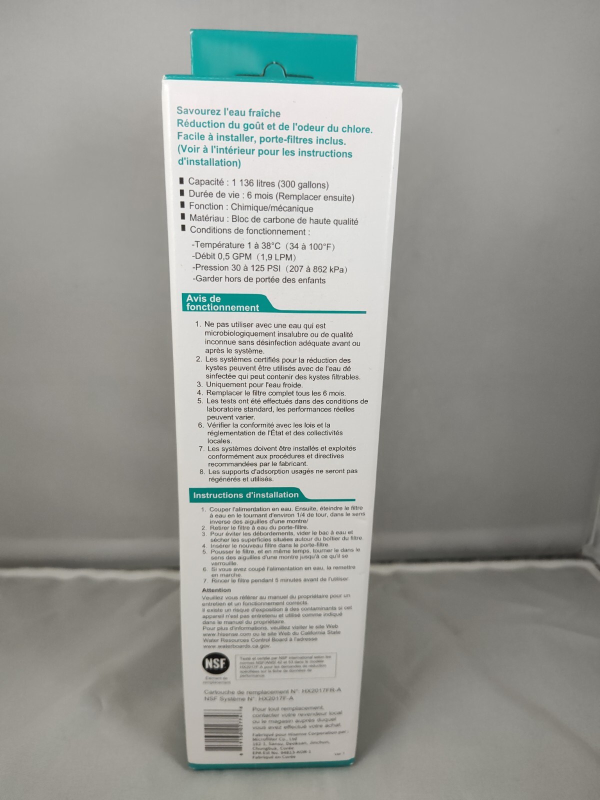 Hisense Refrigerator Water Filter Pt. HX2017FRA eBay