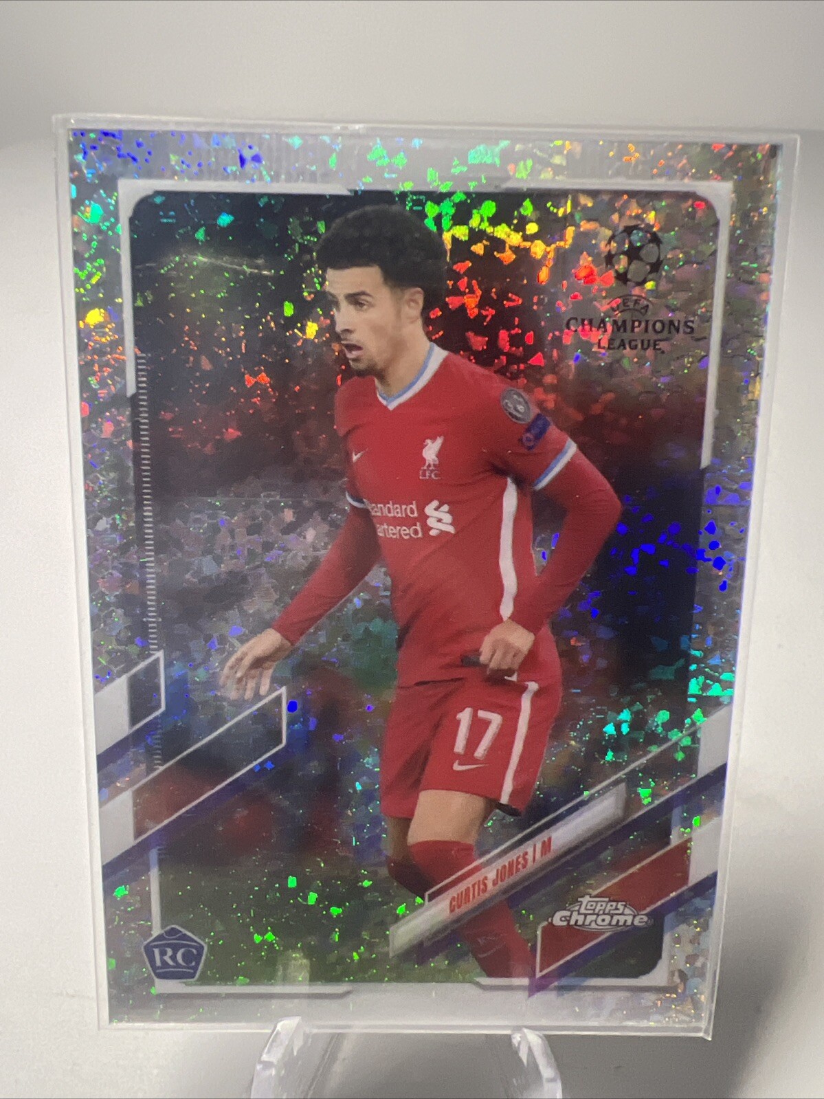 2020-21 Topps Chrome UEFA CURTIS JONES Rookie RC Speckle Refractor Liverpool #6