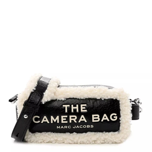 Marc Jacobs The Camera Bag Black Crinkle Leather Shearling Crossbody Handbag