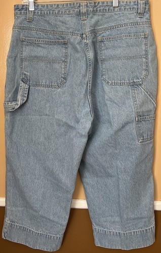 Vintage Womens Jeans 90s Bill Blass Capri Carpenter High Rise Blue Denim Size 16 - Picture 4 of 7