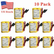 10 Pcs Fanuc BR-AGCF2W 6V A98L-0031-0011  L CNC PLC Battery With Black Plug New