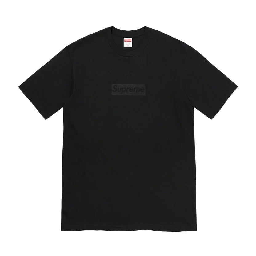 T shirt noir Supreme SS23 logo boîte tonale taille XXL ! 100% authentique !
