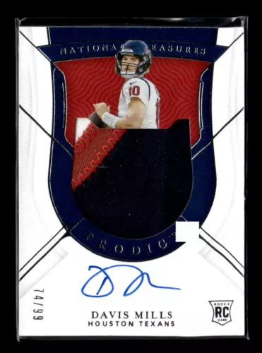 2021 National Treasures #PPA-DM Davis Mills Prodigy Patch Autographs RPA RC #/99