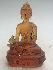 Collectibles Decorated Superb Old Chinese Coloured Glaze Buddha Seated Statue