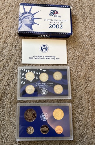 2002 Clad Proof Set U.S. Mint Original Government Packaging OGP COA - 第 3/3 張圖片