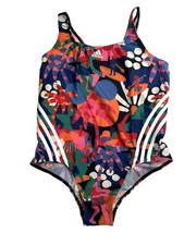 Farm Rio Adidas Multi Tropical Island Party Colorful Graphic Swimsuit Sz14 NEW