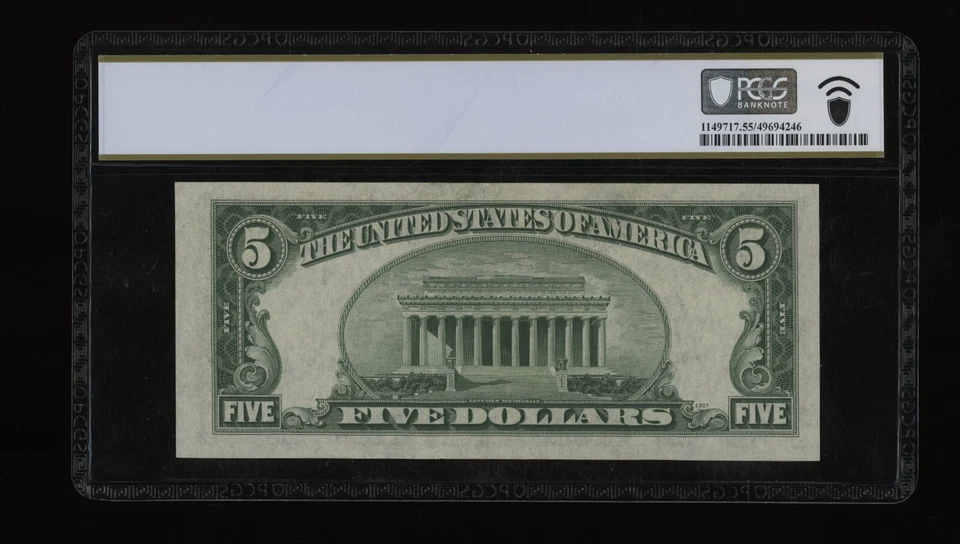 DBR 1934 $5 FRN DGS Mule New York Fr. 1956-Bdgsm PCGS-B 55 Serial B53142149A - Image 2 of 2