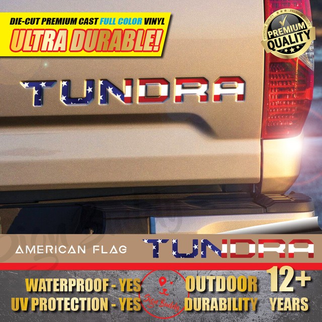 TUNDRA USA Flag Tailgate Vinyl Decal Letters Insert Stickers for 2014