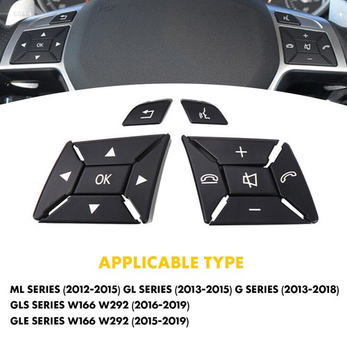 Steering Wheel Button Trim Fits For 2012-2017 Mercedes Benz E300 E350 E400 Black - Bild 2 von 6