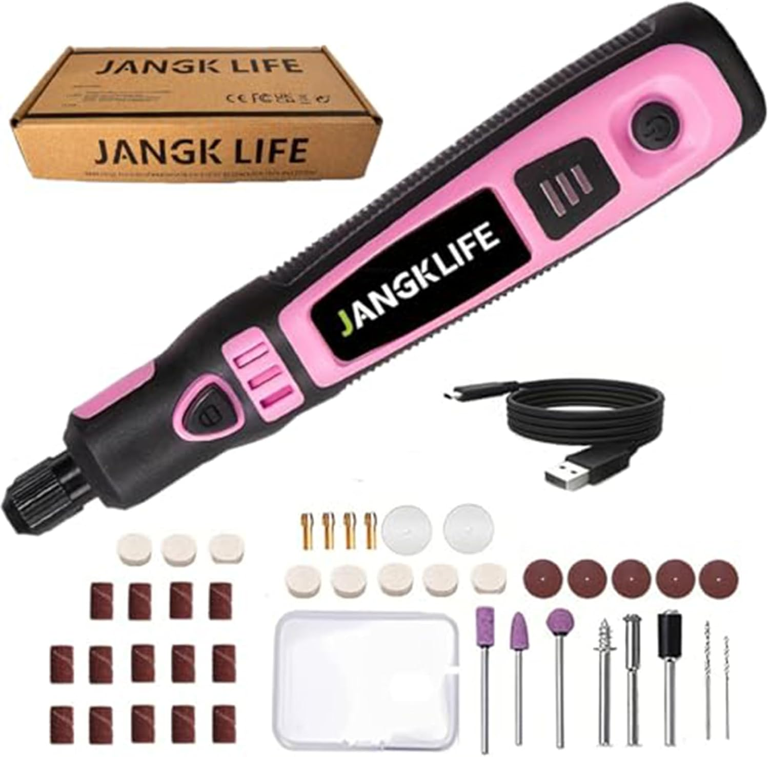 Mini Cordless Rotary Tool Kit, 3-Speed Adjustable and USB Rechargeable with 41