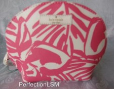 NWT Kate Spade Grant Street Grainy Vinyl Keri Domed Cosmetic Case Peony Pink Prt